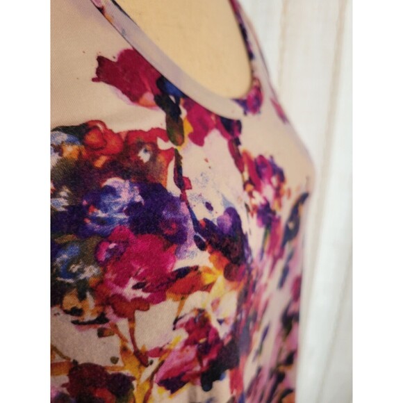 Watercolor Floral Tank Long Flowy Stretchy Small - Picture 6 of 10